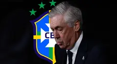 Carlo Ancelotti con la selección de Brasil