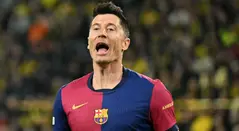 Robert Lewandowski con el Barcelona