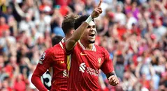 Luis Díaz celebrando un gol con Liverpool