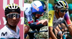 Nairo Quintana, Daniel Felipe Martínez y Egan Bernal en el Giro de Italia 2025