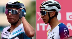 Nairo Quintana y Egan bernal en el Giro de Italia 2025