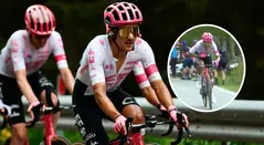 Ataque de Richard Carapaz en la etapa 17 del Giro de Italia