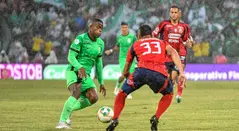 Andrés Román, jugador de Atlético Nacional en el clásico ante Medellín
