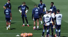 Entrenamiento del Real Madrid antes de enfrentar al Mallorca