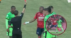 Francisco Chaverra expulsado en el clásico ante Nacional