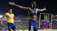 Cristian Borja celebrando un gol con América por Liga MX
