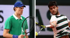Jannik Sinner y Carlos Alcaraz, tenistas
