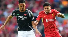 Luis Díaz con el Liverpool vs Arsenal en la Premier League