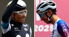 Nairo Quintana y Egan Bernal en el Giro de Italia 2025