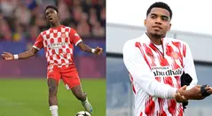 Yaser Asprilla y Jhon Solís con el Girona de España