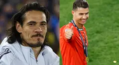 Edinson Cavani y Cristiano Ronaldo