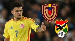 Luis Díaz con la selección de Venezuela y Bolivia