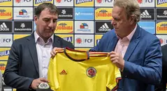 Ramón Jesurún y Néstor Lorenzo con la selección Colombia
