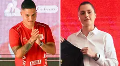Juan Fernando Quintero y Marcela Gómez, presidenta del América de Cali