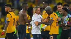 Sebastián Beccacece, entrenador de Ecuador en el partido ante Brasil