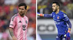 Lionel Messi y Camilo Vargas, futbolistas