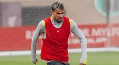 Luis Díaz en pretemporada con Liverpool