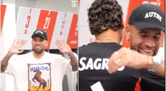 Richard Ríos y Nicolás Otamendi, futbolistas