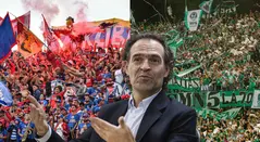 Federico Gutiérrez y las hinchadas de Medellín y Nacional