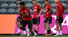 Miguel Ángel Borja en entrenamiento de River Plate
