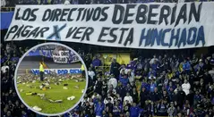 Hinchas de Millonarios protestan en El Campín 