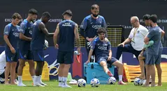 Sesión de entrenamiento del PSG