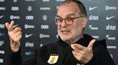 Marcelo Bielsa con la selección de Uruguay