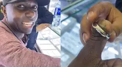 Dedo de Pablo Armero con un anillo
