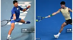 Carlos Alcaraz y Novak Djokovic en el Abierto de Australia 2024