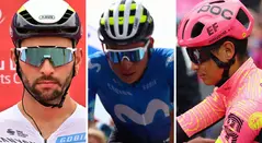Fernando Gaviria, Einer Rubio y Esteban Chaves, ciclistas colombianos