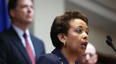 Loretta E. Lynch, el 27 de mayo de 2015, día del anuncio de cargos por el Fifagate