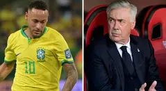 Neymar y Carlo Ancelotti