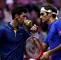 Novak Djokovic y Roger Federer en la Laver Cup 2018