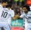 Cristiano, James y Marcelo celebrando un gol en el Real Madrid
