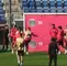 Serio Ramos en el momento del roce con Sergio Reguilón durante la práctica del Real Madrid